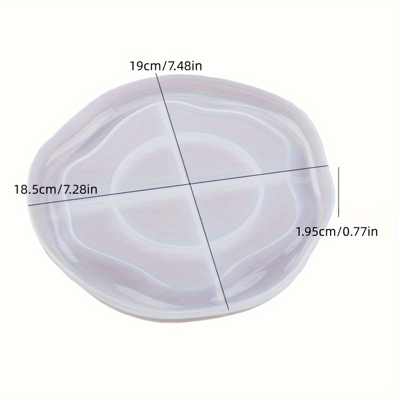 1pc Large Resin Tray Molds Irregular Oval Round Tray Silicone Mold With Edge Jewelry Tray Trinket Plate Candle Holder Mold For Epoxy Resin Casting Diy Art Decor