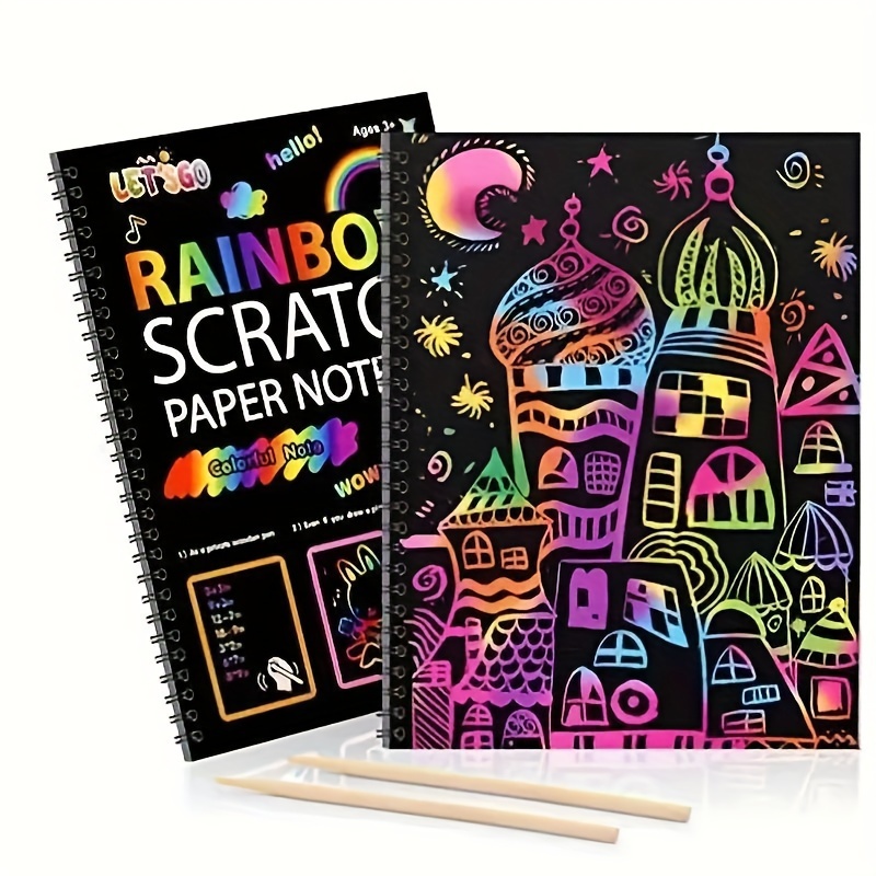 Scratch Art Books Scratch Art Paper With Pen Black Scratch - Temu