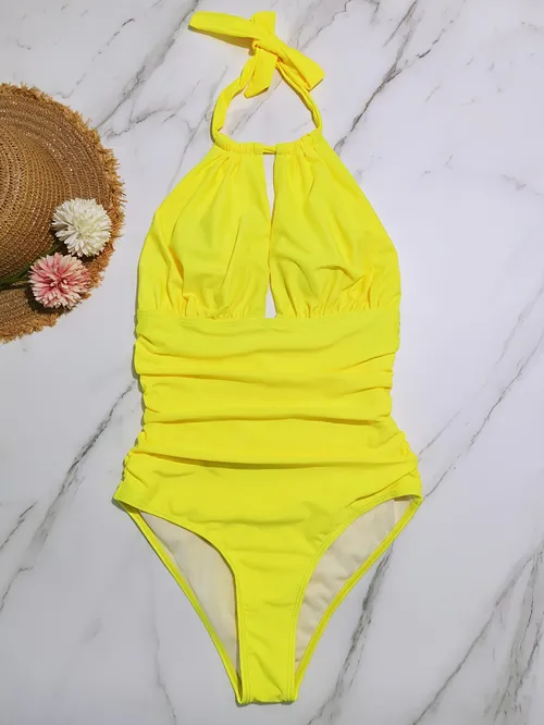 Womens Swimsuits Yellow - Temu