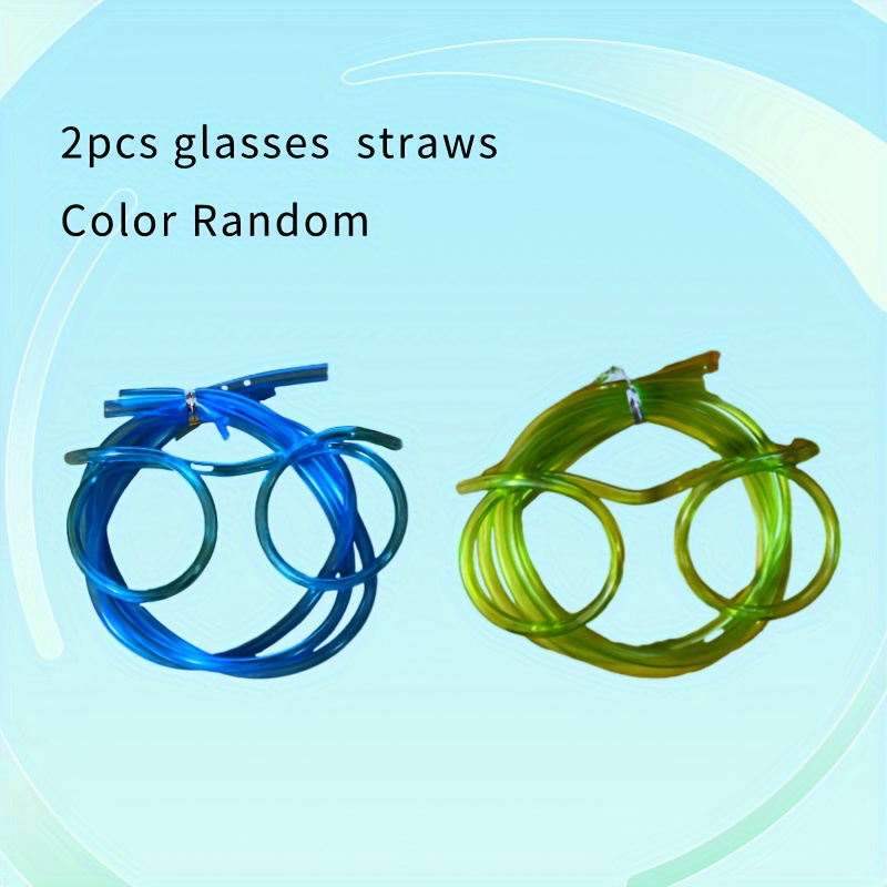 Teal Crazy GLASS STRAW Reusable Straws Bendy Straws Crazy Straws