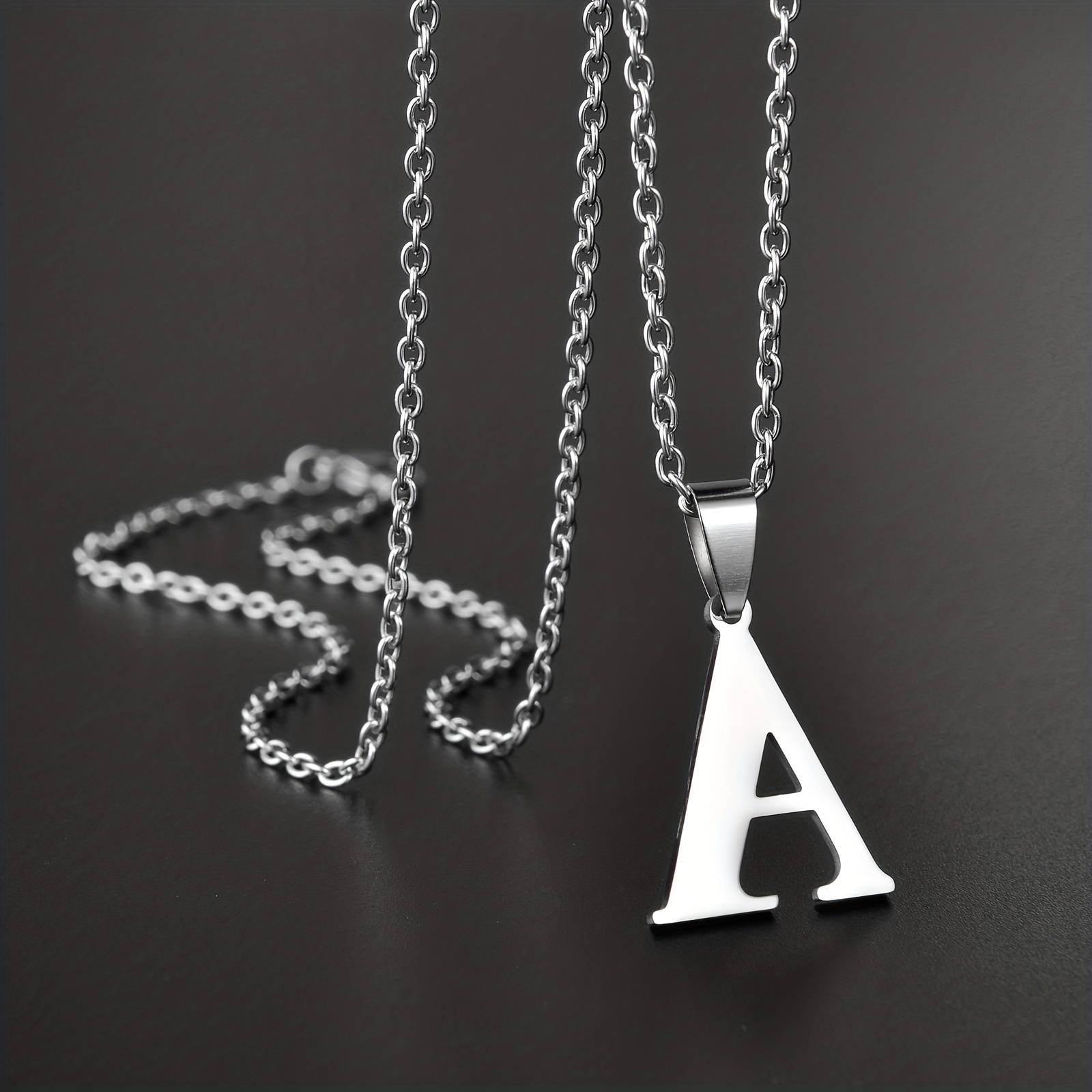 Men's Minimalist Stainless Steel English Letter Necklace