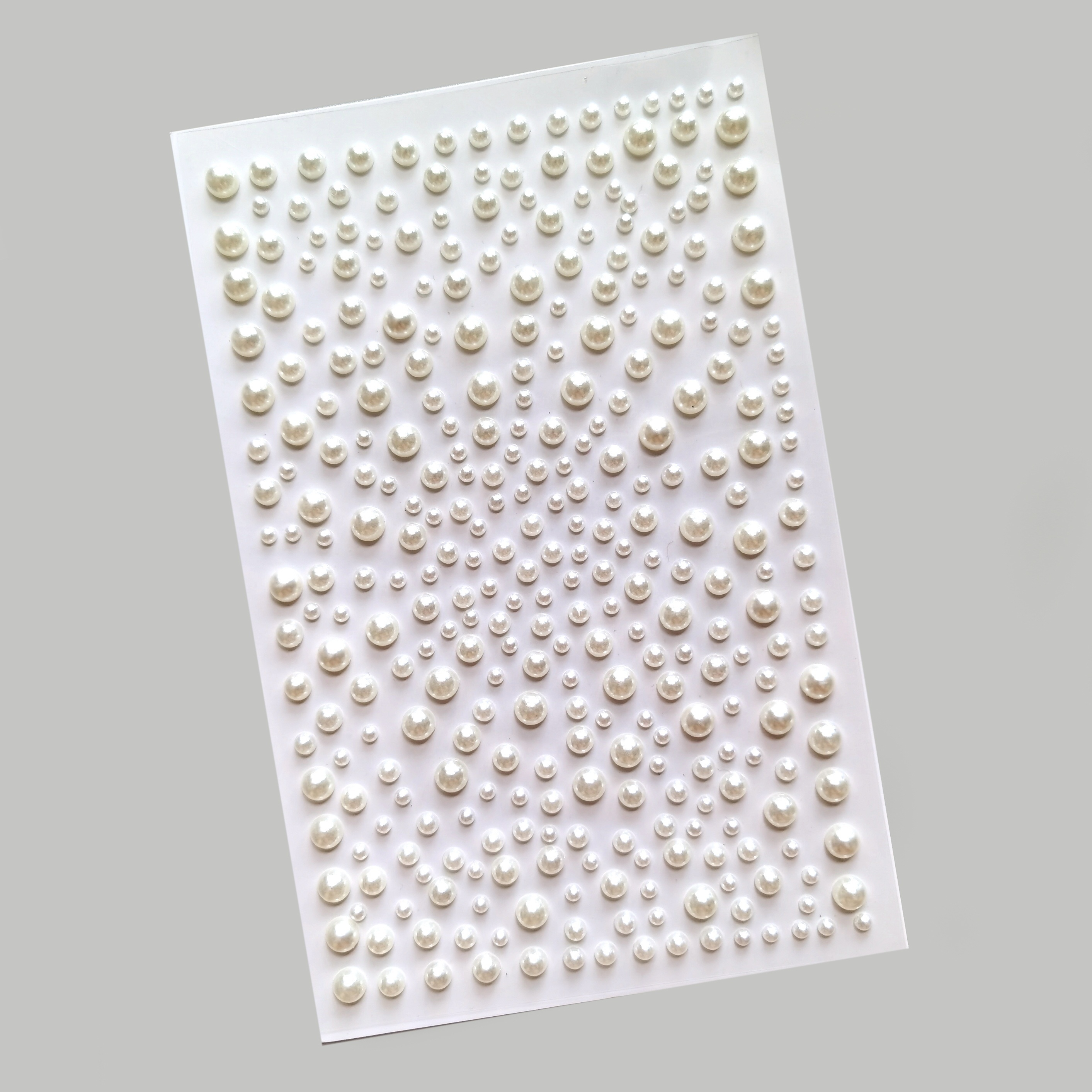 Set of 72 Half-pearls, pearly cream, self-adhesive, diameter 3, 5 and 7 mm,  for scrapbooking