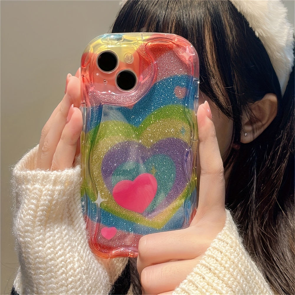 Luxury Cute Transparent Star Love Heart Soft Phone Case For Iphone