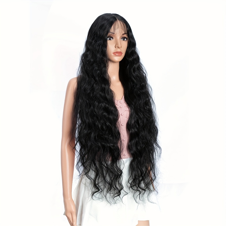 Synthetic Lace Wig Women Deep Curly Lace Front Wig Natural Temu