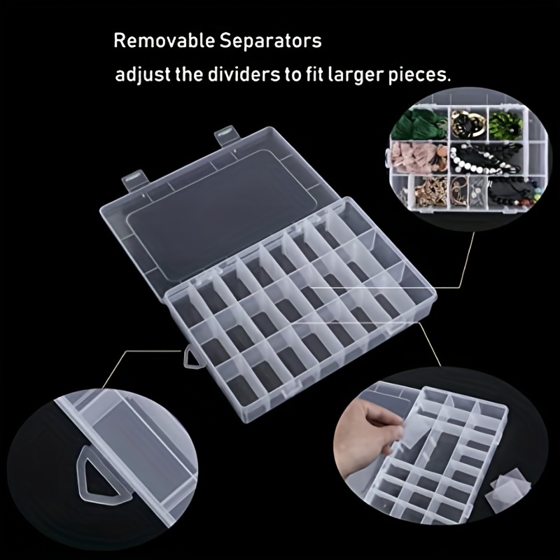 DUOFIRE Plastic Organizer Container Storage Box Adjustable Divider