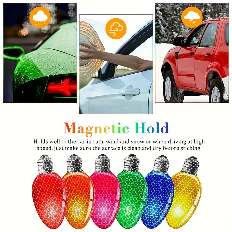 Christmas Light Bulb Shaped Reflective Magnetic Stickers - Temu