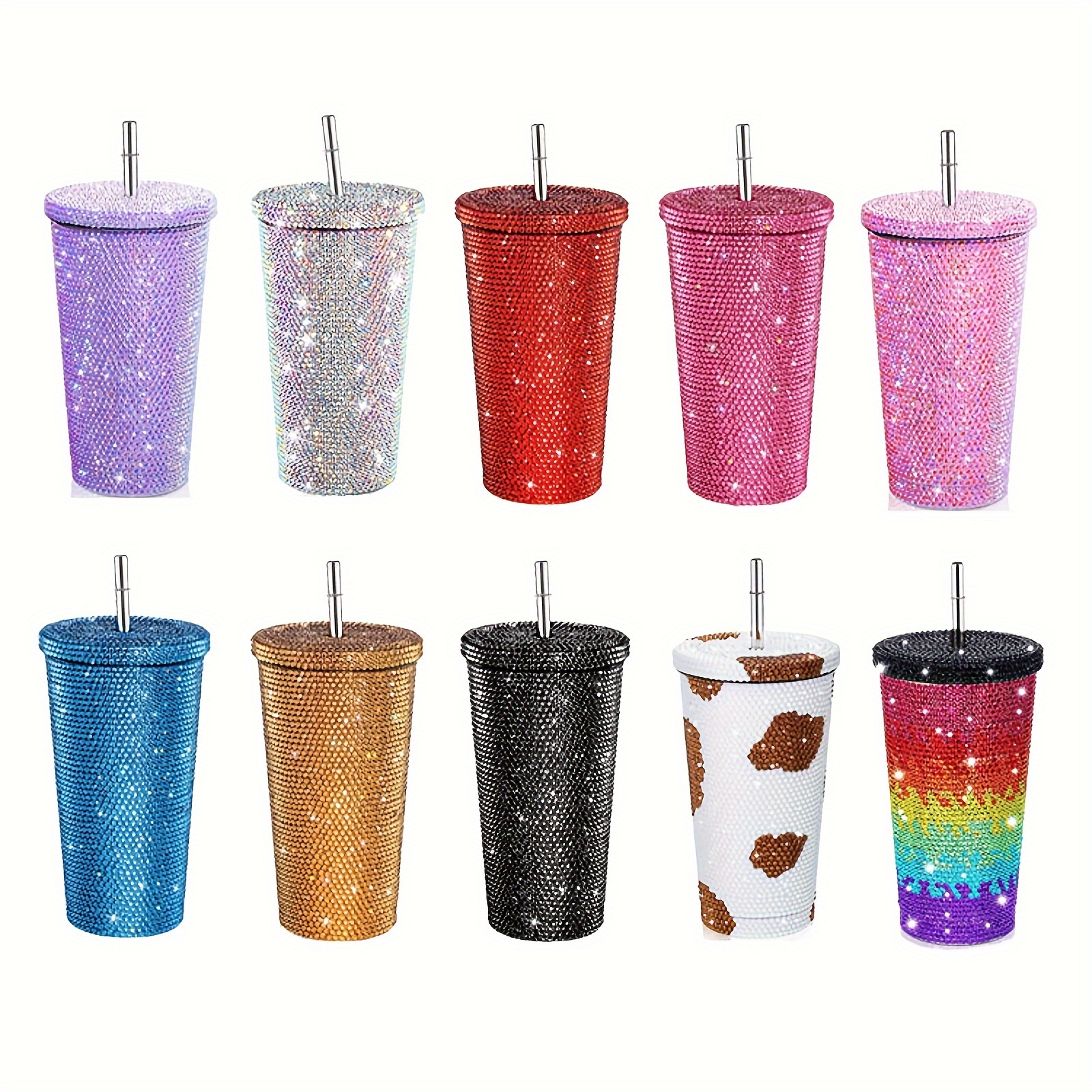 Glitter Drinking Straw Cup Straw Plastic Cup - Temu