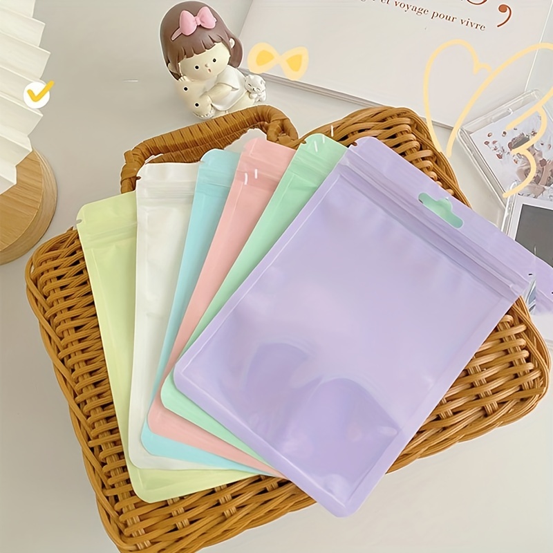 Macaron Color Plastic Ziplock Bags Transparent Visible Seal - Temu