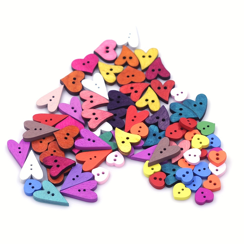 Wooden Heart shaped Buttons Wooden Vintage Buttons For - Temu