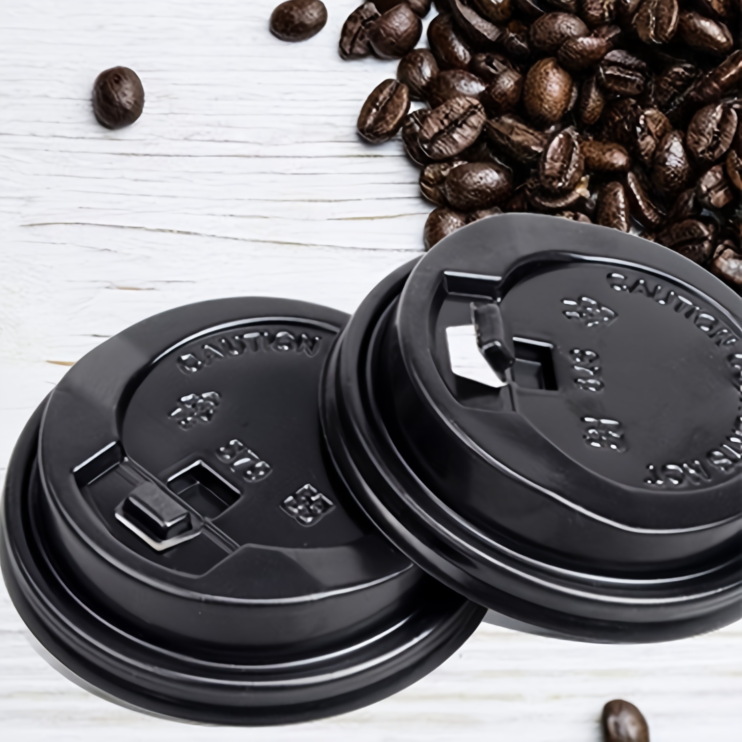 10/20/50/100 Pack Coffee Cup Lid For Portable Drinks, Anti-spill,  Recyclable Black Dome