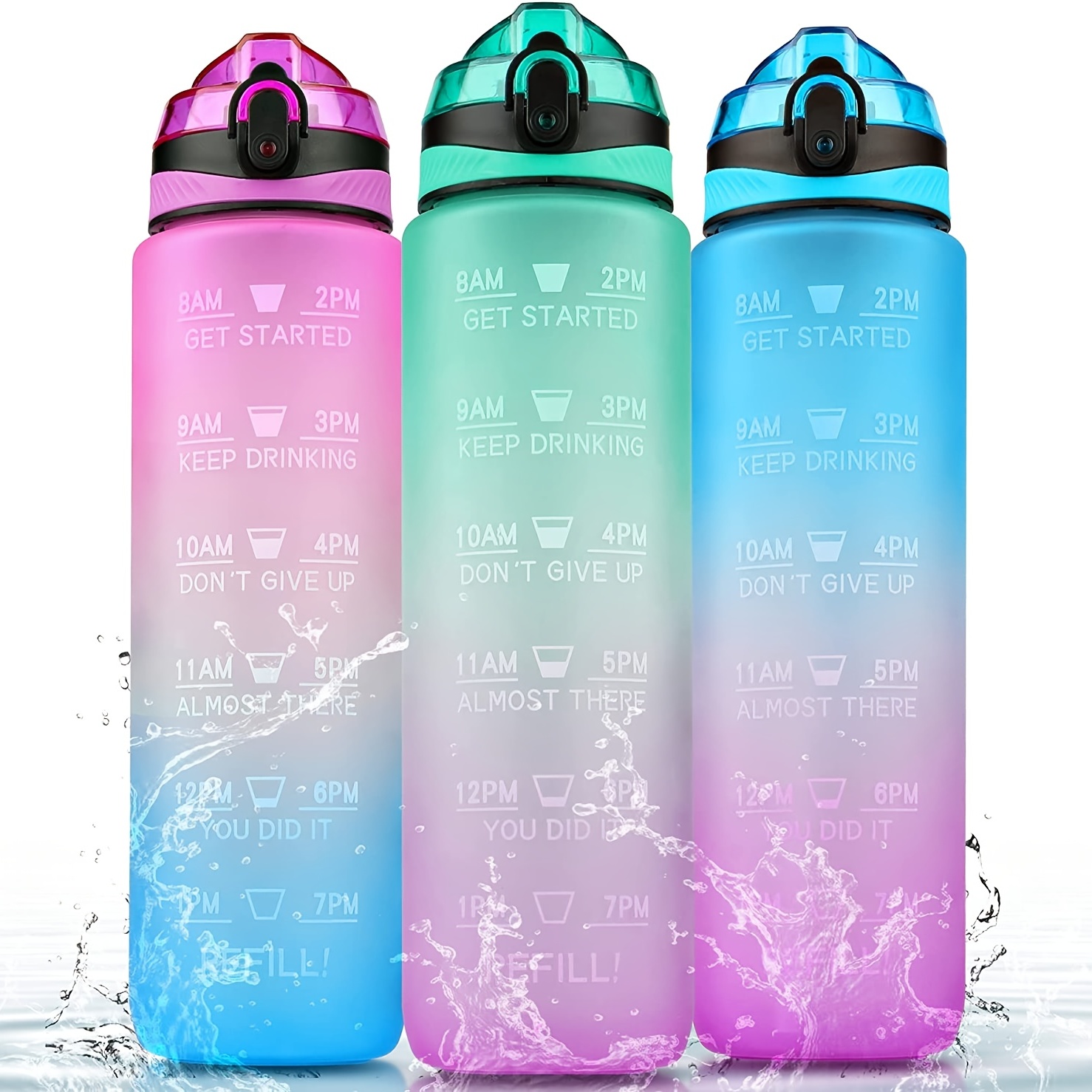 Gulex 32oz Motivational Water Bottles with Time Marker, Leak-proof BPA Free  Non-Toxic Drinking Sport…See more Gulex 32oz Motivational Water Bottles