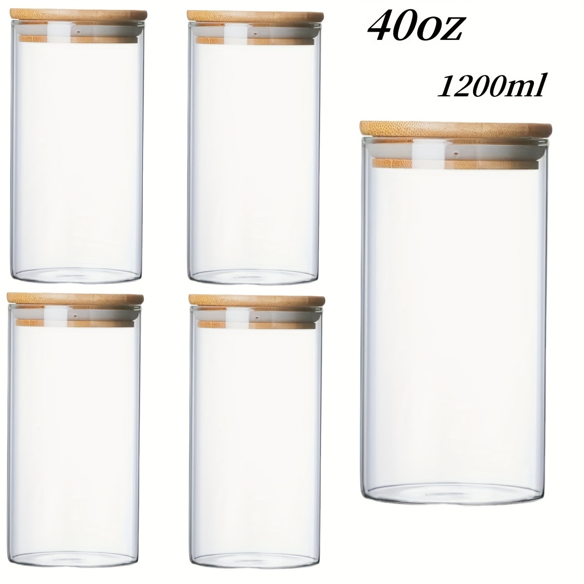 TRINITY | Large Glass Canisters w/Bamboo Lid | Set of 3