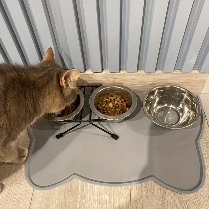 Cat & Dog Food Mat, Sillicone Waterproof Pet Bowl Placement Tray to Stop  Food Spills and Water Messes Out to Floor