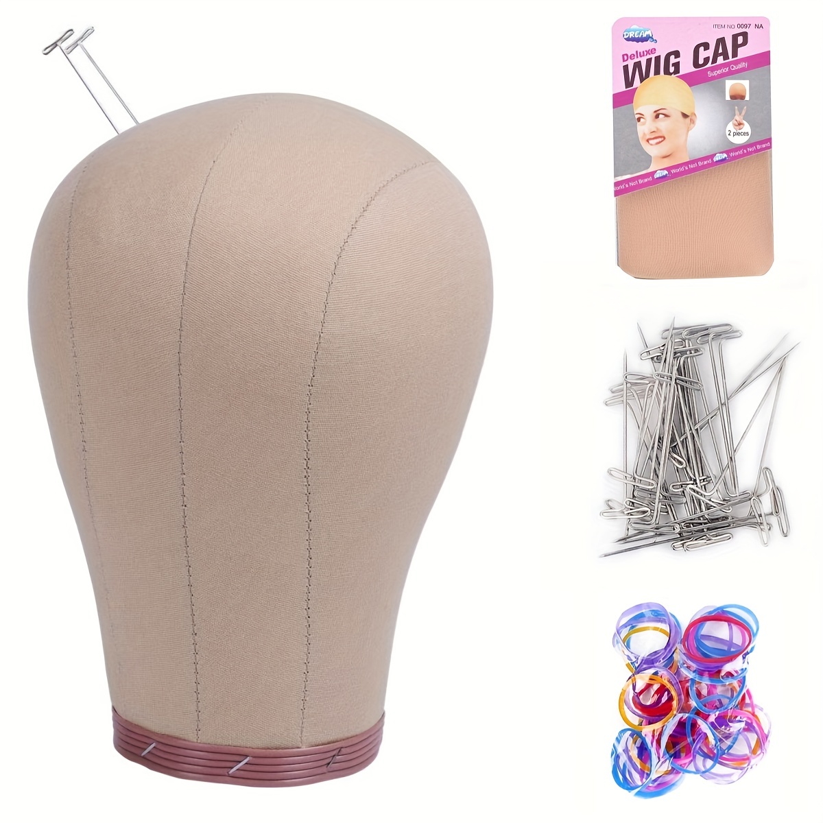 55.88/58.42 Cm Wig Head,Wig Stand Tripod With Head,Canvas Wig Head Stand  With Mannequin Head For Wigs,Manikin Head Block Set For Wigs Making Display  With Wig Caps,T Pins Set,Bristle Brush