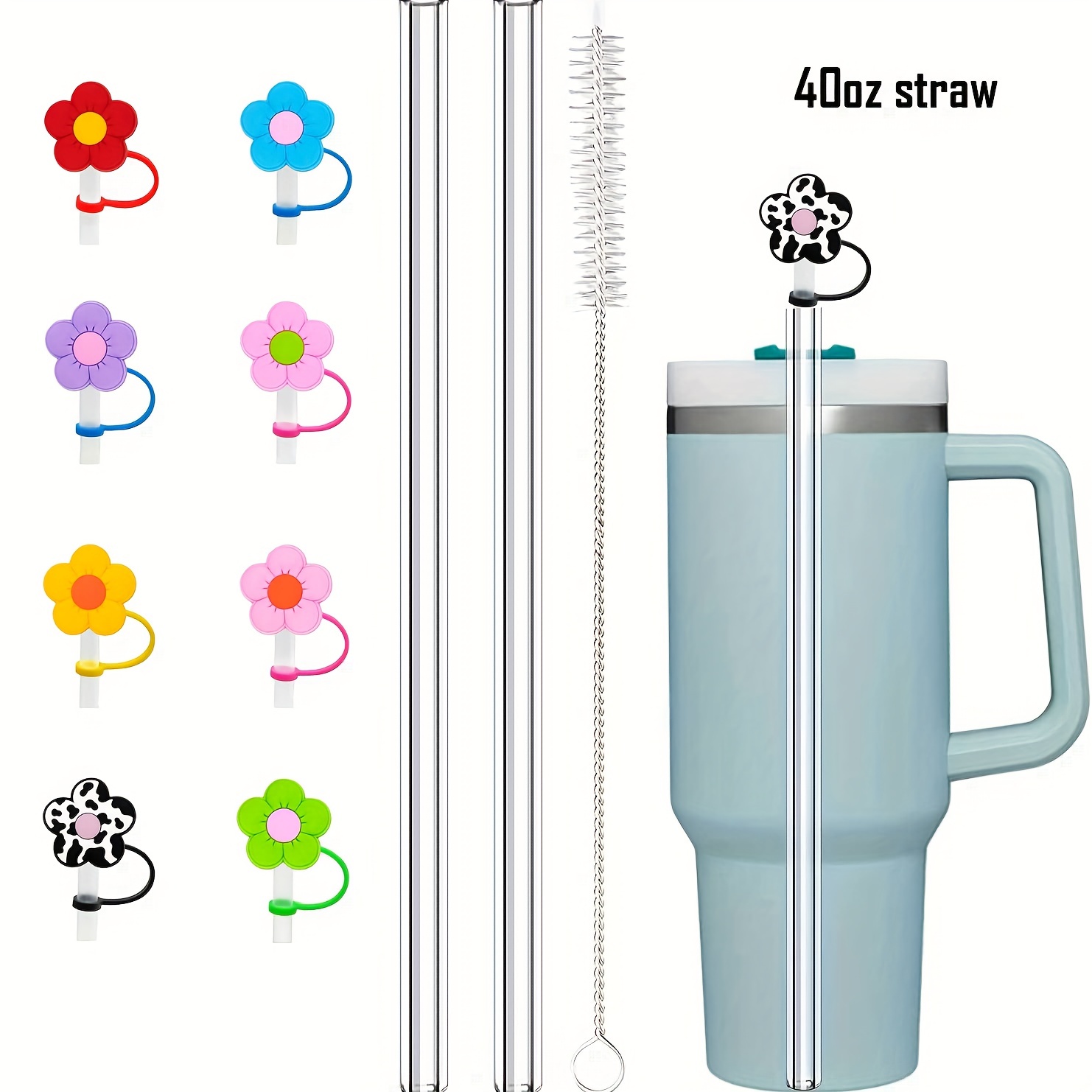 Silicone Straw Replacement For Tumbler Cup Colorful Reusable - Temu