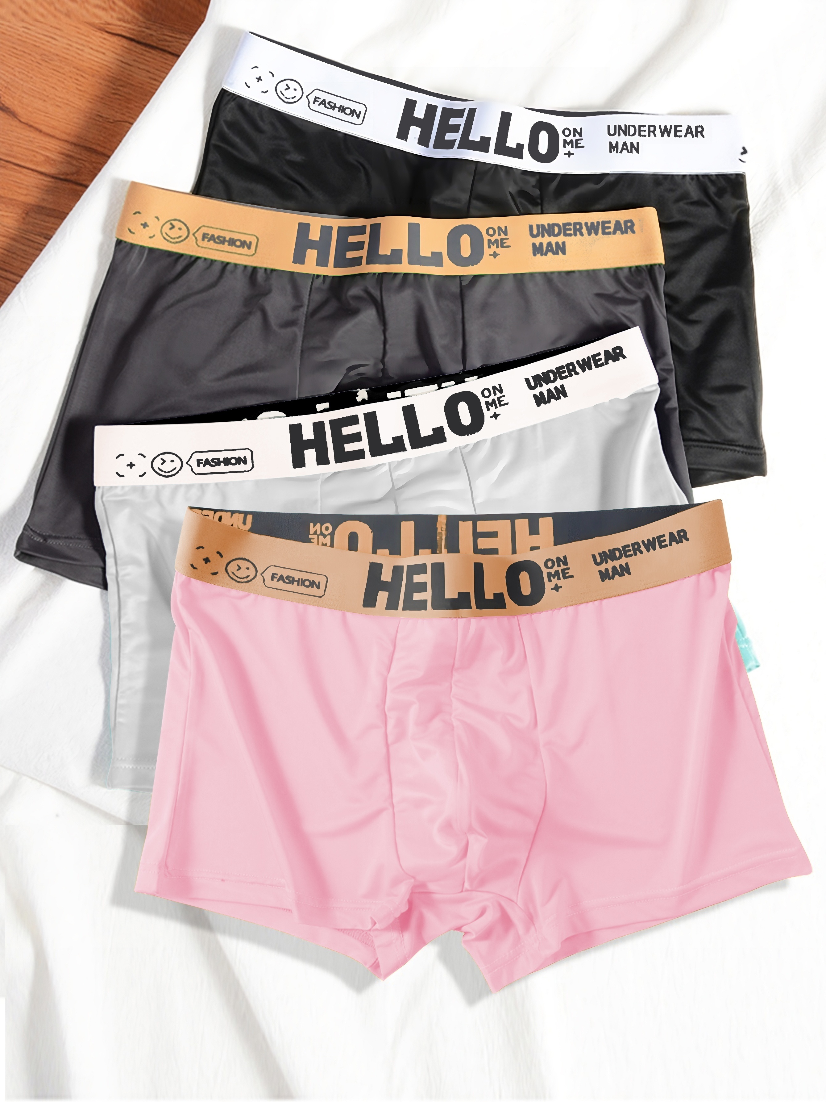 Men's Breathable Ice Silk Stretch Boxer Briefs Underwear - Temu Canada