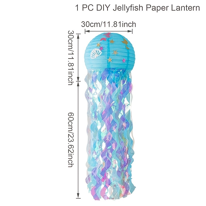 Jelly Fish Paper Honeycomb Lanterns Little Mermaid Garland Felt