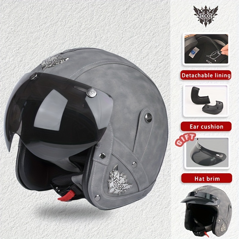 Casco De Moto Vintage - Temu