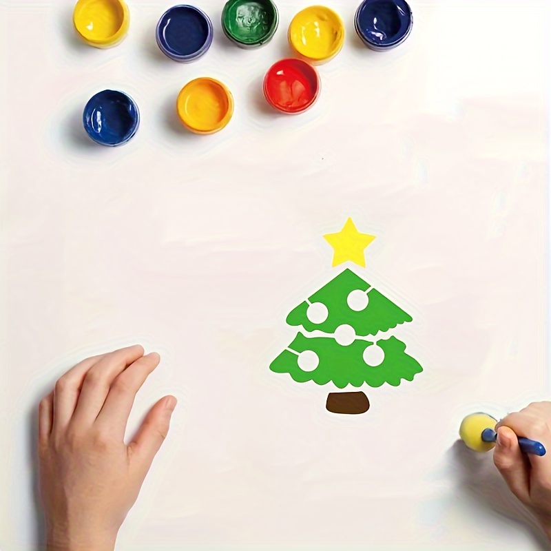 Christmas Themed Painting Stencils Reusable Plastic Template - Temu