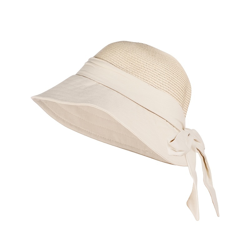 Bowknot Cotton Bucket Hat Hollow Breathable Travel Beach Sun Hats