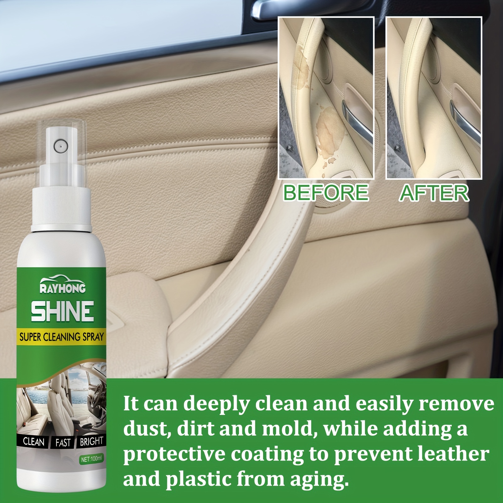 Powerful Stain Removing Foam Cleaner Car Interior Strong Cleaning Spray  Decontamination Ceiling Leather Seat Cleaner - Buy Powerful Stain Removing  Foam Cleaner Car Interior Strong Cleaning Spray Decontamination Ceiling Leather  Seat Cleaner