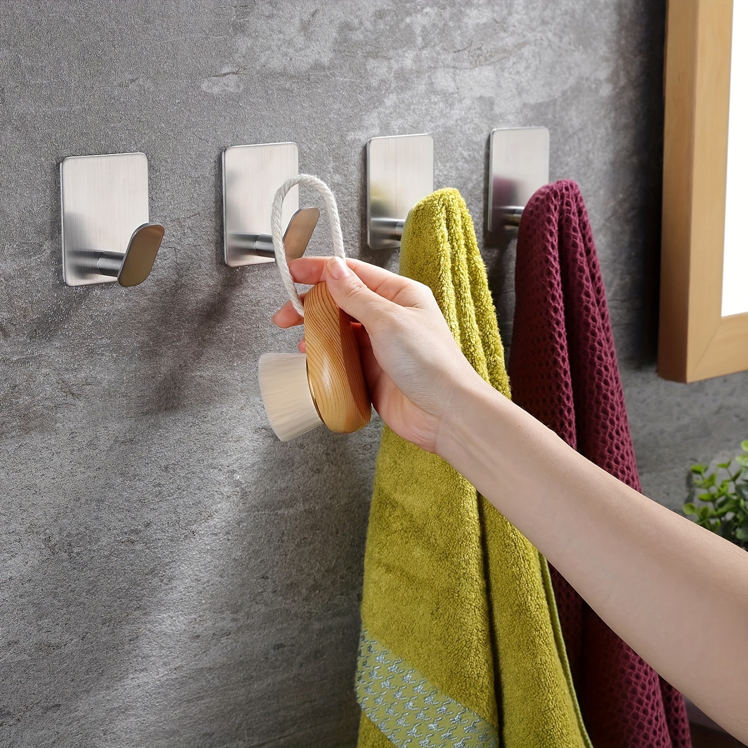 Towel Hooks Bathrooms Adhesive Hooks Hanging - Temu