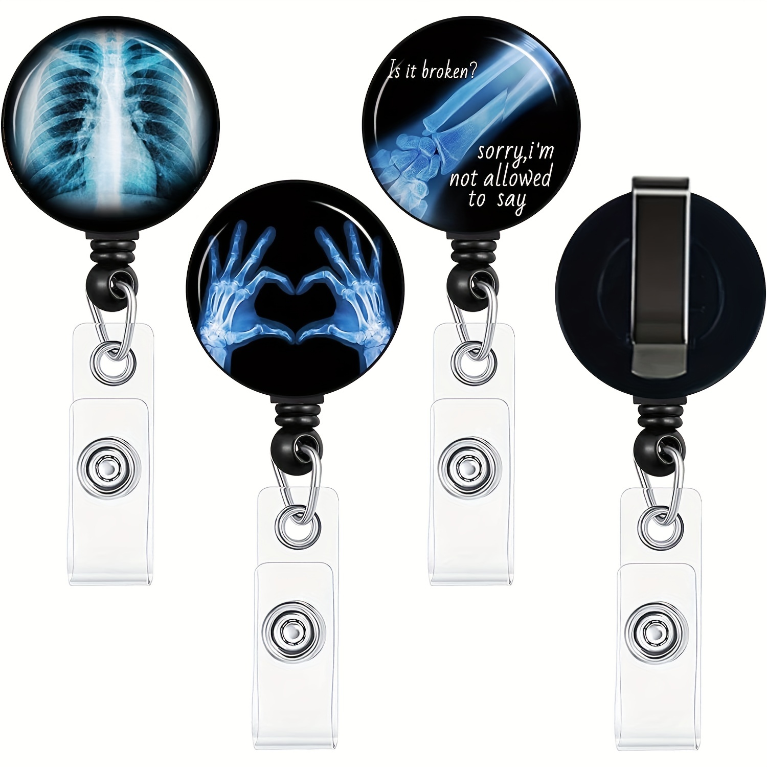 X-ray Badge Reel Retractable With Carabiner Belt Clip, Funny Retractable Id Badge  Holder Id Card Holder Name Badge Clip, Nurse Medical Teacher Student Office  Work Supplies - Temu Japan