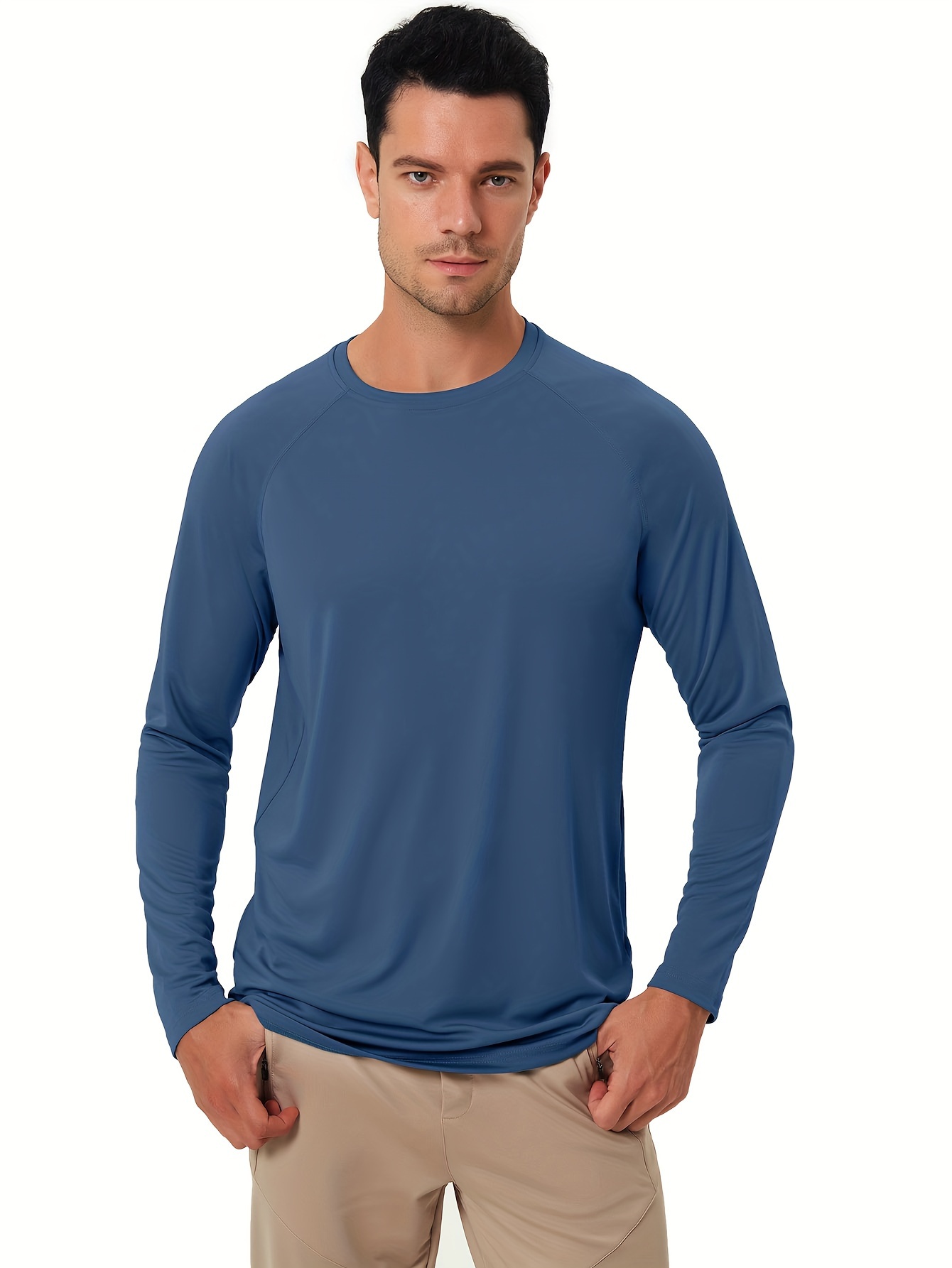 Men's Stretch Quick Dry UPF50+ Long Sleeve Hiking Shirt – Little