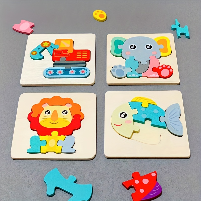 5 PCS Puzzle 3D in legno per bambini Giocattoli educativi per l'educazione  precoce per bambini (tartaruga)