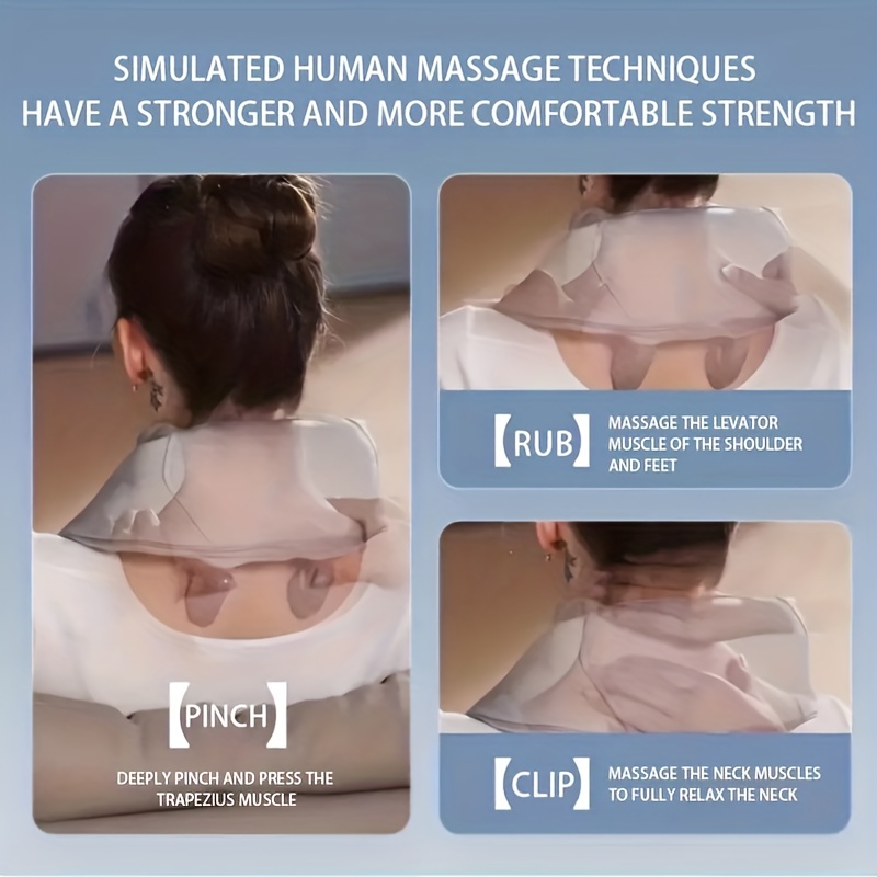 Finger Pressure Neck Massager With Heating Function Back - Temu