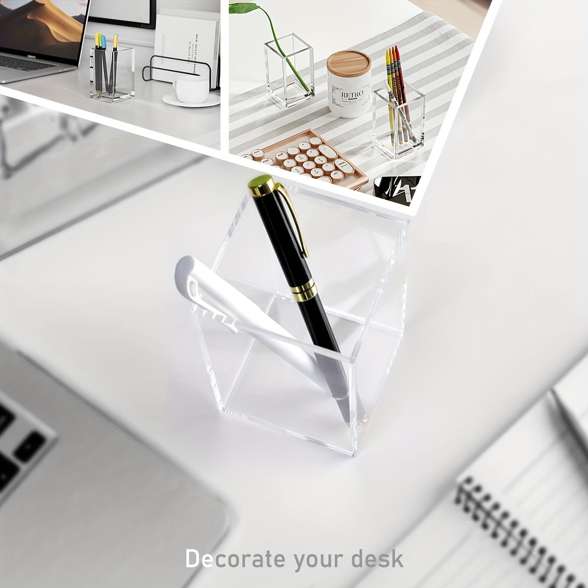 Acrylic Desk Organizer for Office Supplies and Desk Accessories Pen Holder  