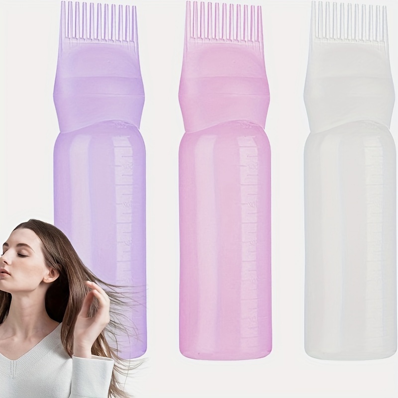 Hair Dyeing Bottle, Hair Color Applicator Bottle, 3 Colors Hair Dyeing  Bottle Brush Shampoo Hair Color Oil Comb Applicator Tool for Salon Home