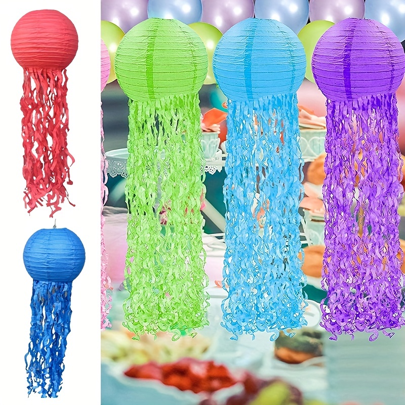 1pc Jellyfish Paper Lantern Mermaid Festival Decoration Colorful