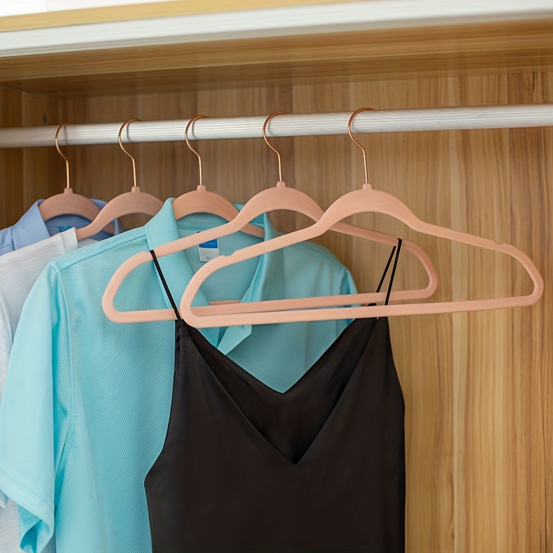 Household Flocking Hangers Velvet Anti Slip Hangers Clothing - Temu