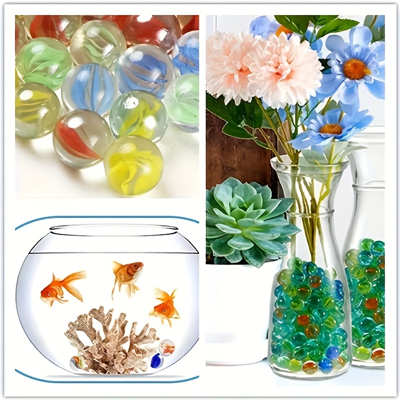 Multicolored Cat's Eye Flat Glass Vase Filler Marbles - 5 Lb.