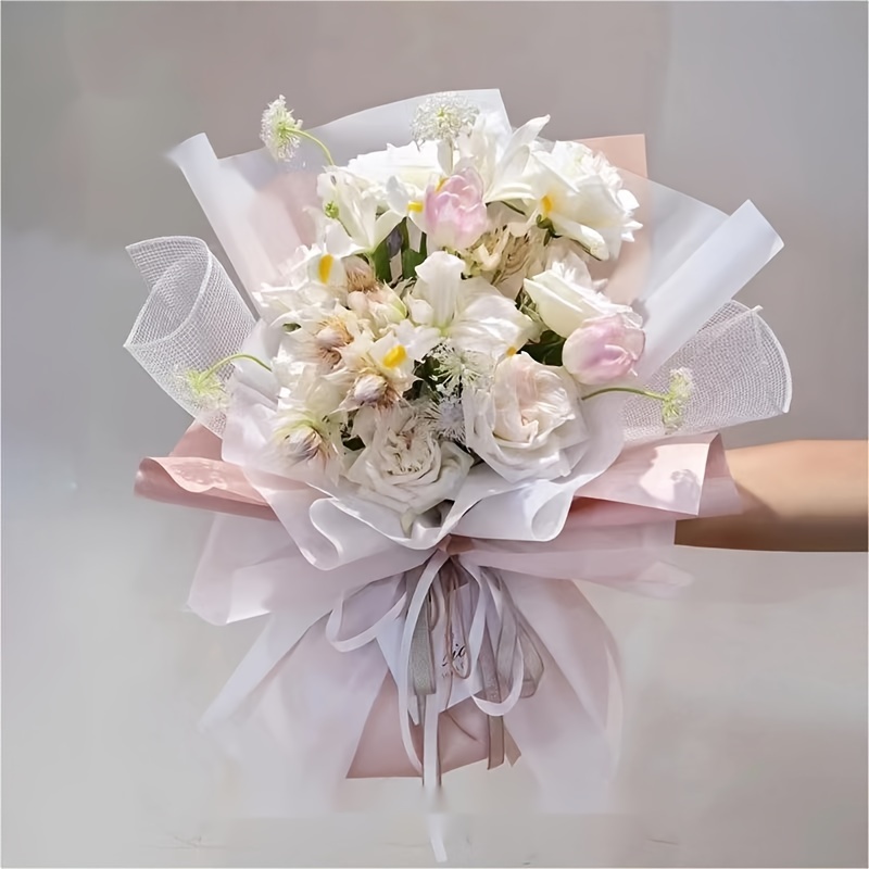 Korean Plain Paper Flower Bouquet Wrapping Paper Korean - Temu