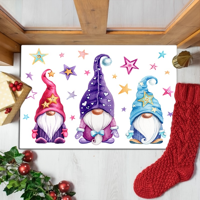 Christmas Faceless Gnome Kitchen Rug Non slip Polyester Rugs - Temu