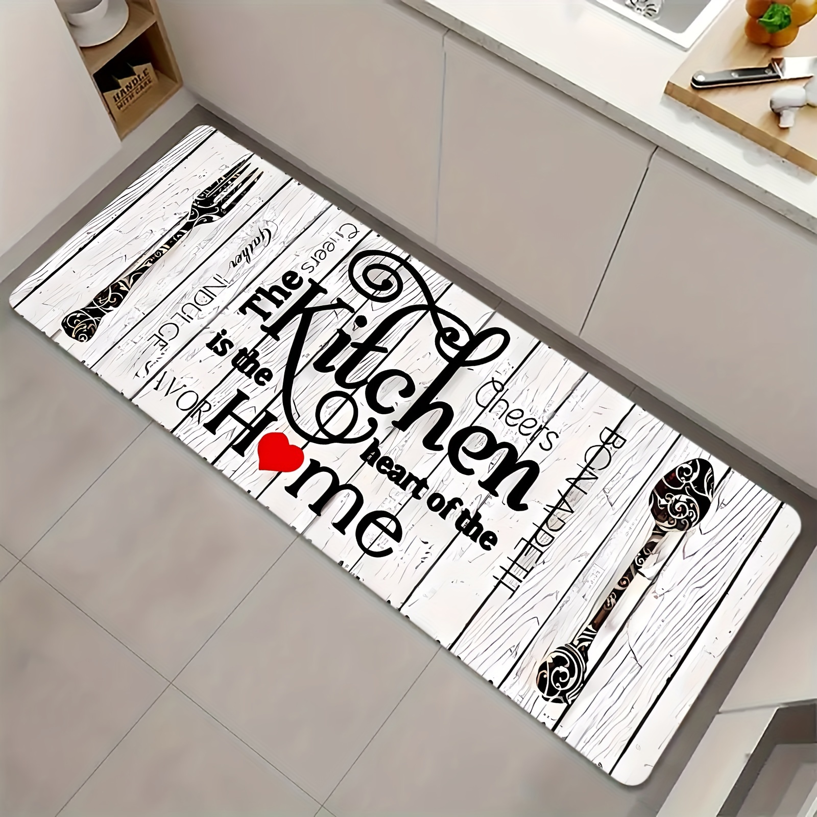 Letter Decor Kitchen Floor Rug, Kitchen Mat, Washable Kitchen Rug Floor Mat  - Temu