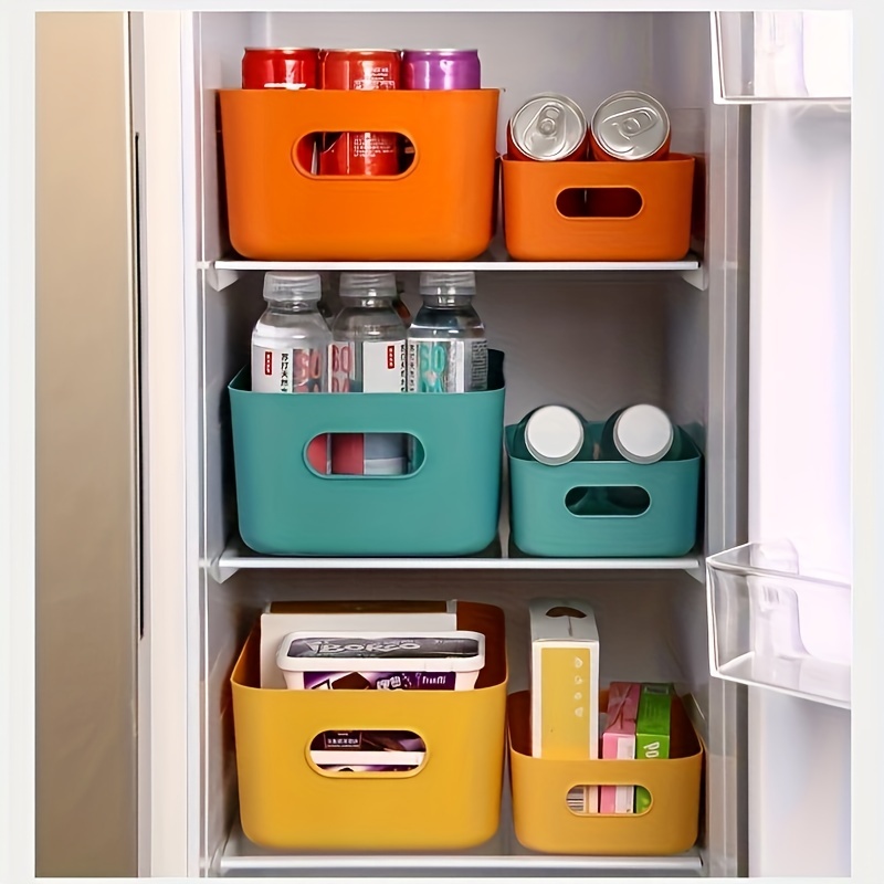 Plastic Storage Box, Kitchen Cabinet Organization Box Plastic Box With  Handle For Bathroom, Kitchen, Bedroom, Cosmetic, Drawer, Shelf - Temu