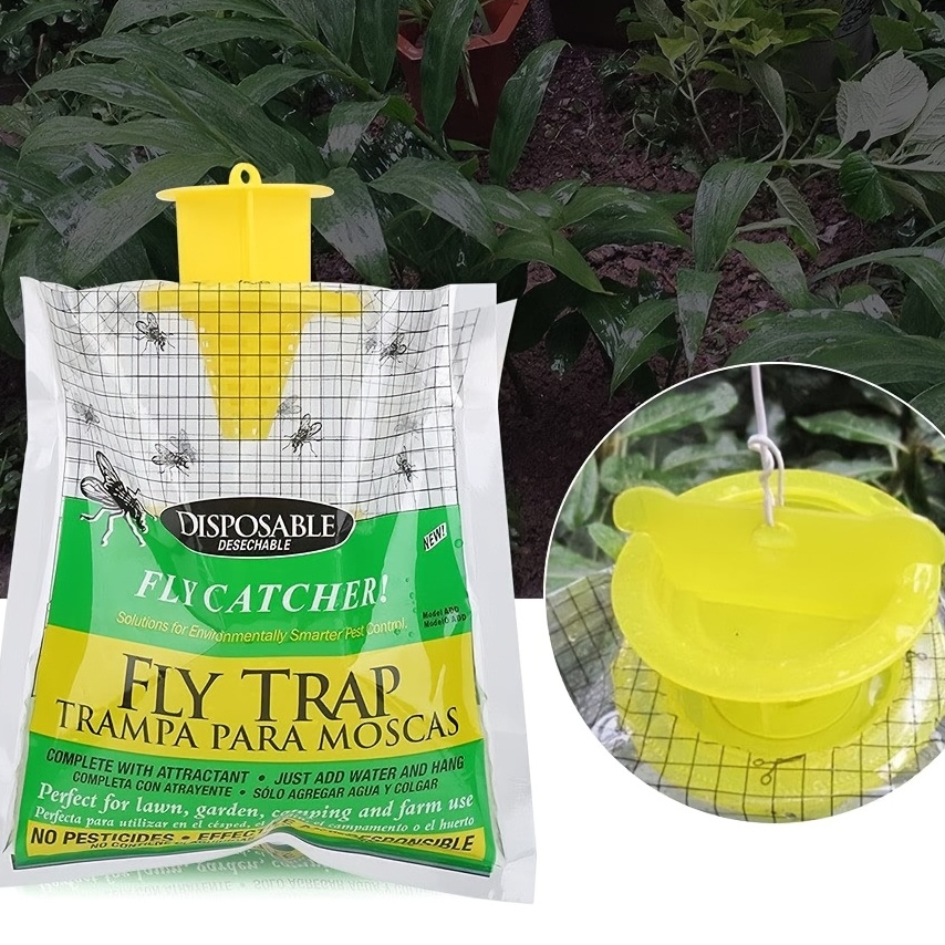 Reusable Fruit Fly Traps Killer Yellow Cage Drosophila Trap Fly Catcher  Patio