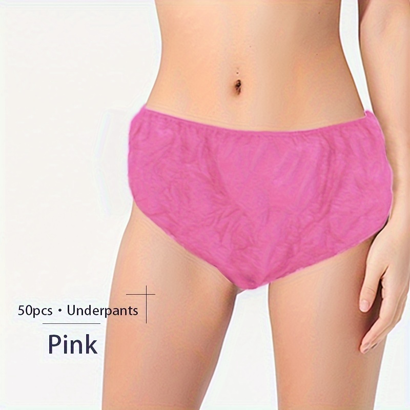 6pcs/bag Non-woven Disposable Underwear for Women Soft SPA / Travel Panties  Briefs Elastic Waistband