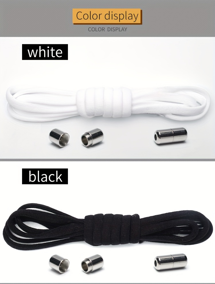 1Pair No Tie Elastic Shoelaces, Adjustable Elastic Shoe Laces, Tieless Laces With Metal Buckles For King's Day