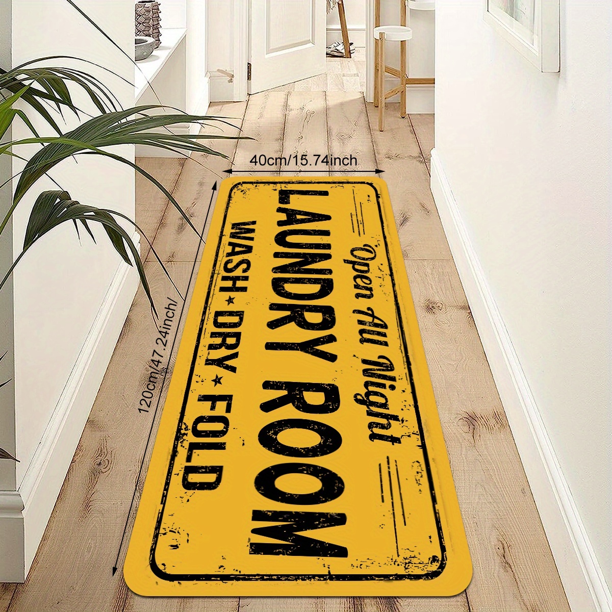 Yellow Laundry Room Mat Rugs Soft Non-Slip Kitchen Carpet