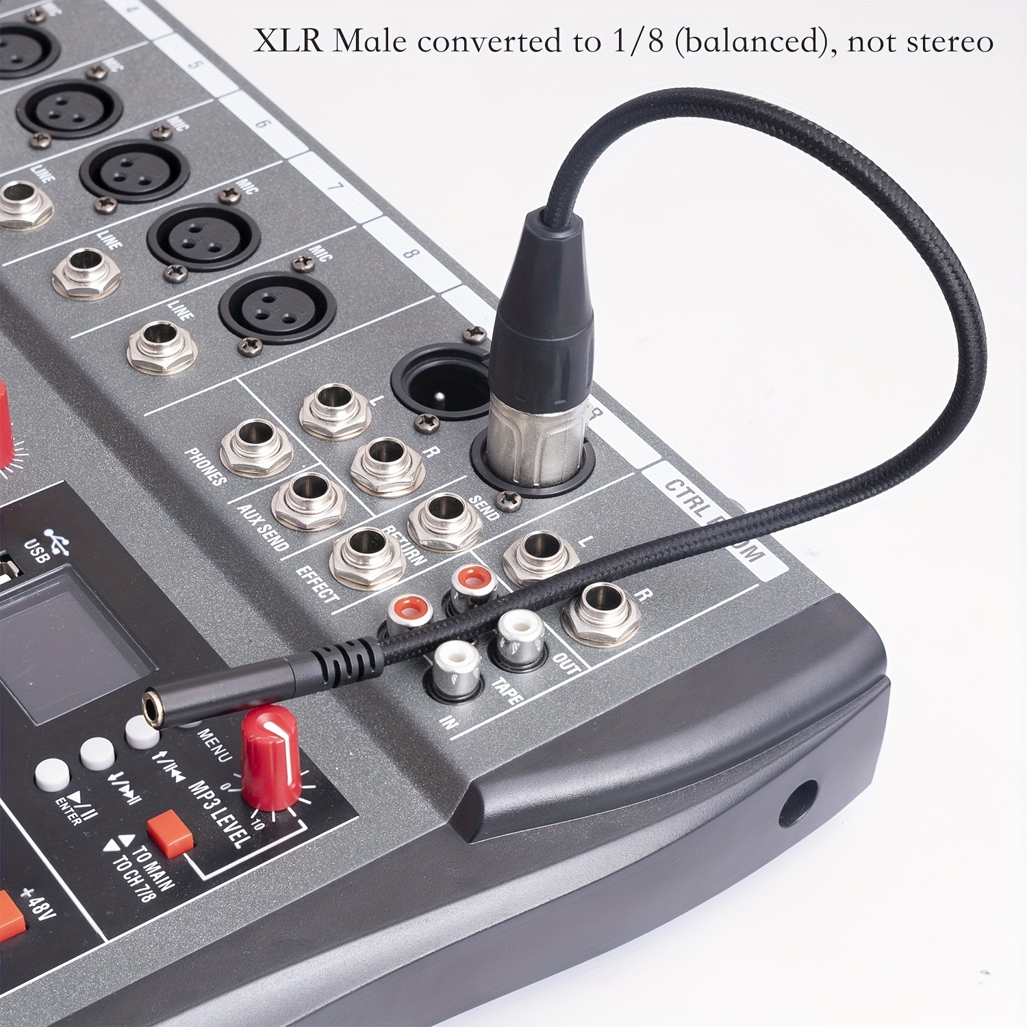 Adaptateur XLR Vers 1/8 Femelle, Câble Mini-jack Symétrique (3,5 Mm)  Femelle Vers Microphone, Convertisseur de Cordon de Transformation Stéréo  TRS Ver