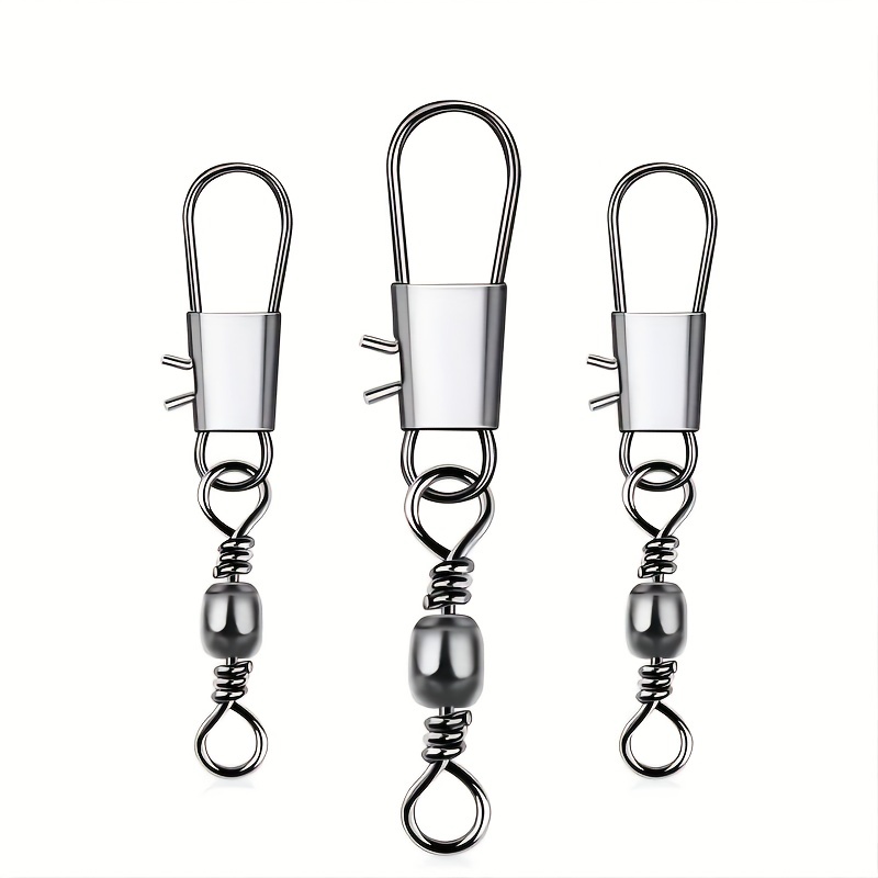 20/40/60pcs Fishing Snap Swivels, High Strength Fishing Barrel Swivels  Safety Interlock, Fishing Connector For Saltwater Freshwater