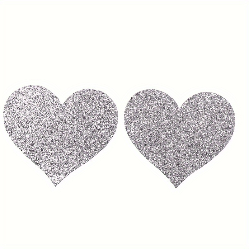 Love: Black Glitter Hearts Nipple Pasties