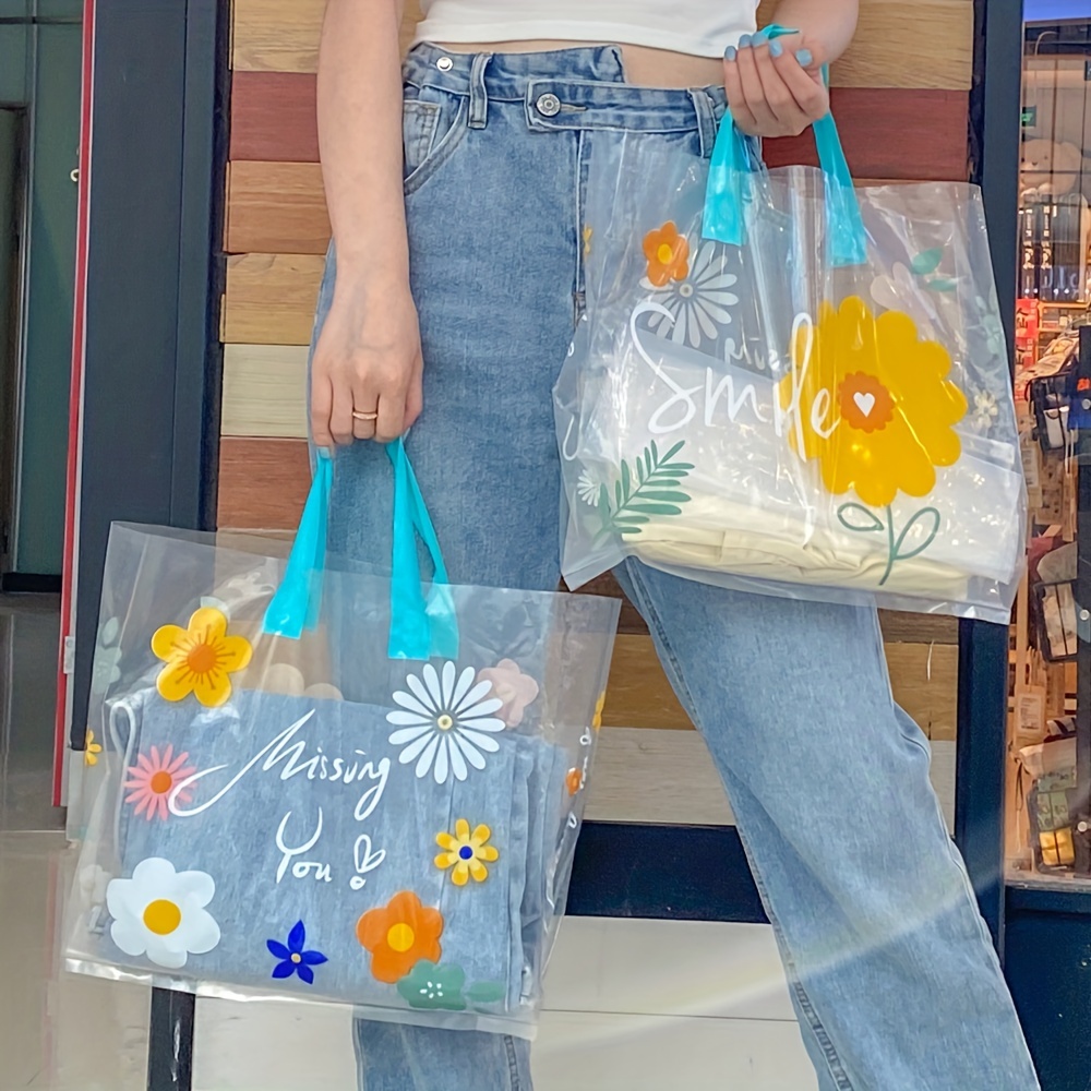 Small plastic tote on sale bag