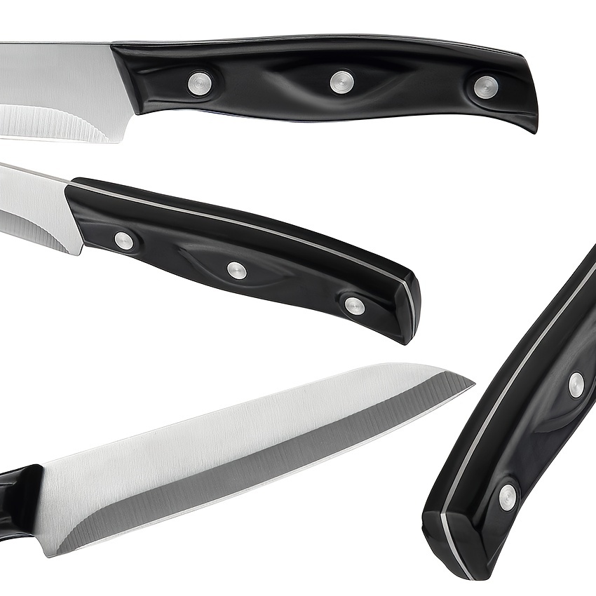 SMI Solingen Paring Knife Set Wooden Handle Peeling Knife for Fruits and Vegetables Straight & Curved Stainless Steel Blade Solingen Knife - German