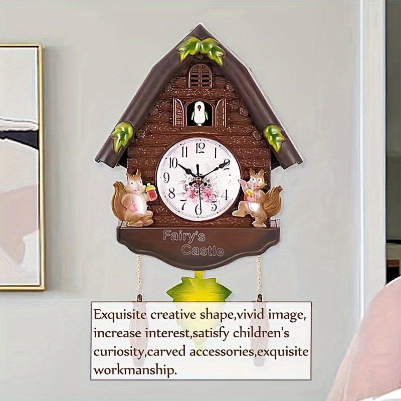  xiangfushe Reloj de pared moderno de cuco, reloj de péndulo,  reloj de pared, sensor de luz, reloj de decoración por hora (color: pájaro  blanco) : Hogar y Cocina