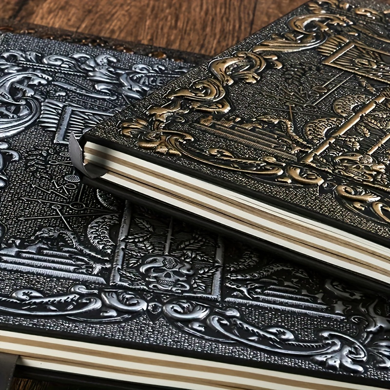 3D Tarot DND Notebook+Pen Set,Embossed Faux Leather Cover Journal